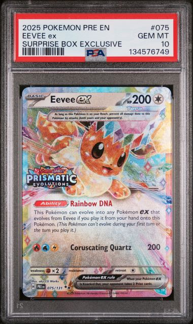 Eevee ex 075/131 Prismatic Evolutions Stamp PSA 10