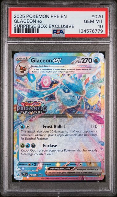 Glaceon ex 026/131 Prismatic Evolutions Stamp PSA 10