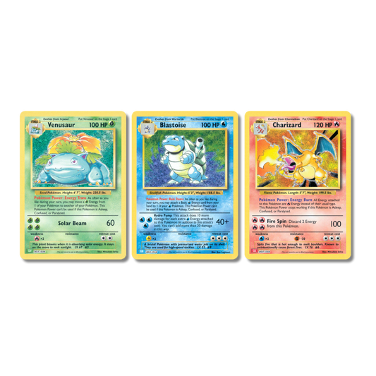 3 Pokémon Card Magnets Charizard, Blastoise & Venusaur