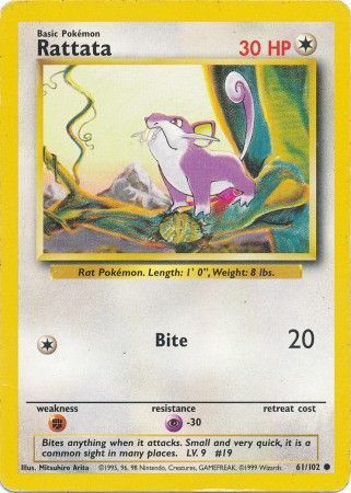 Rattata 61/102 Base Set Unlimited