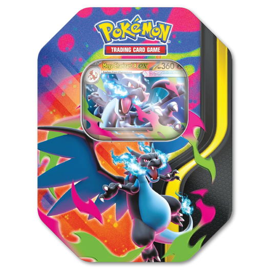 Pokémon TCG: Mega Charizard Tin  Mega Charizard X ex