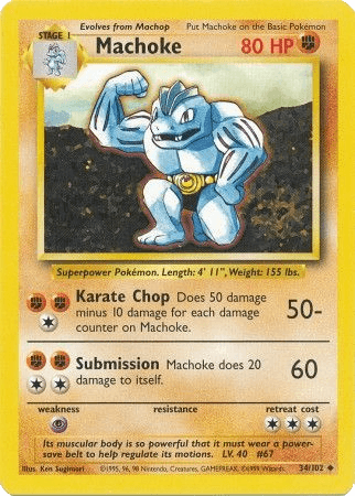 Machoke 34/102 Base Set Unlimited - TCG Best Value Collectibles