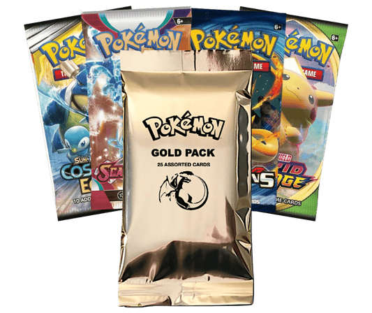 Pokémon Gold Pack Bundle 1 Booster Pack & 1 Gold Pack - TCG Best Value Collectibles