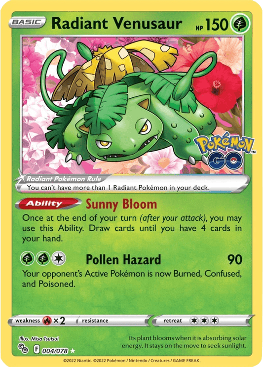 Radiant Venusaur 004/078 Pokémon GO - TCG Best Value Collectibles