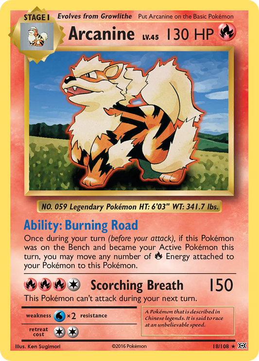 Arcanine 18/108 XY Evolutions